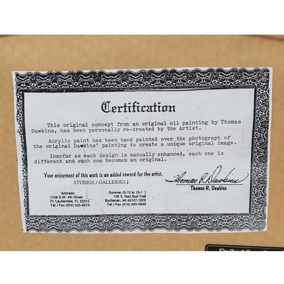 Thomas R. Dawkins Oil Painting "Shop Much? III"  Certification Inc. Vtg 2001 - Picture 4 of 5